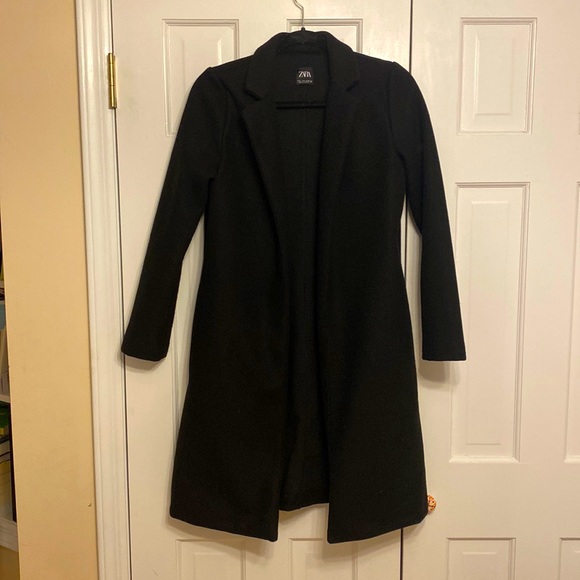 Zara Jackets & Coats Zara Long Black Peacoat Poshmark